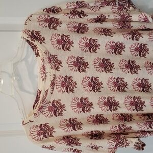 Wonderly Floral Pattern Cotton Top Short Sleeve Tee Women Plus 4X